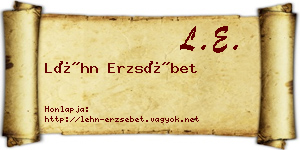 Léhn Erzsébet névjegykártya